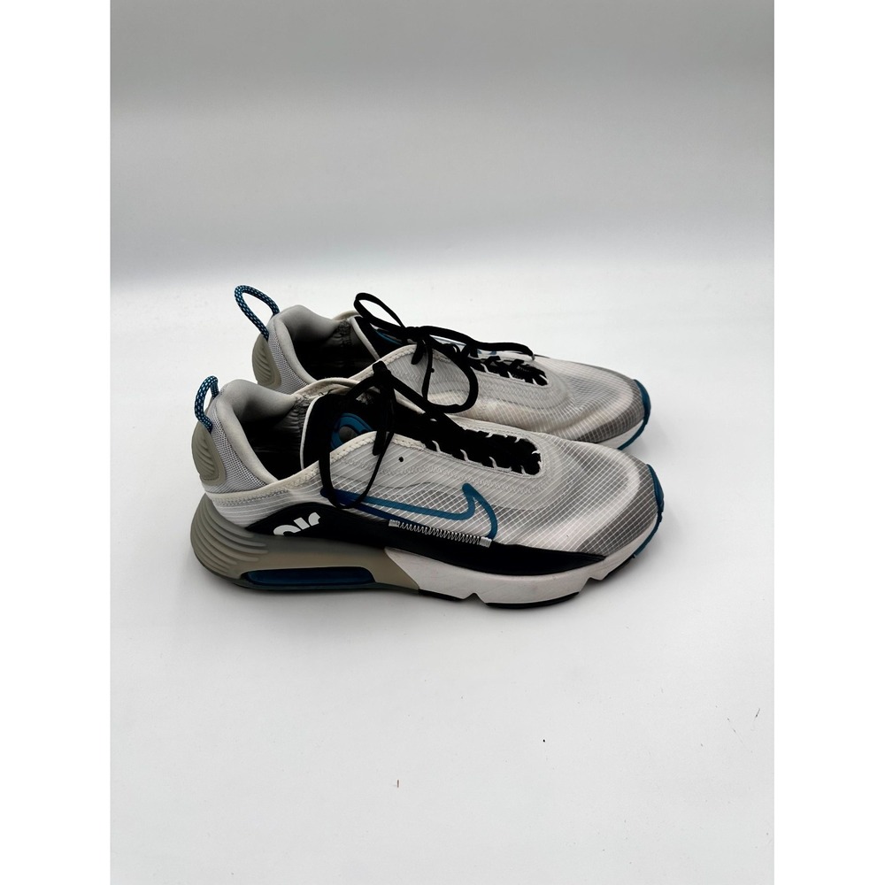 Nike White and Blue Men's Sneakers